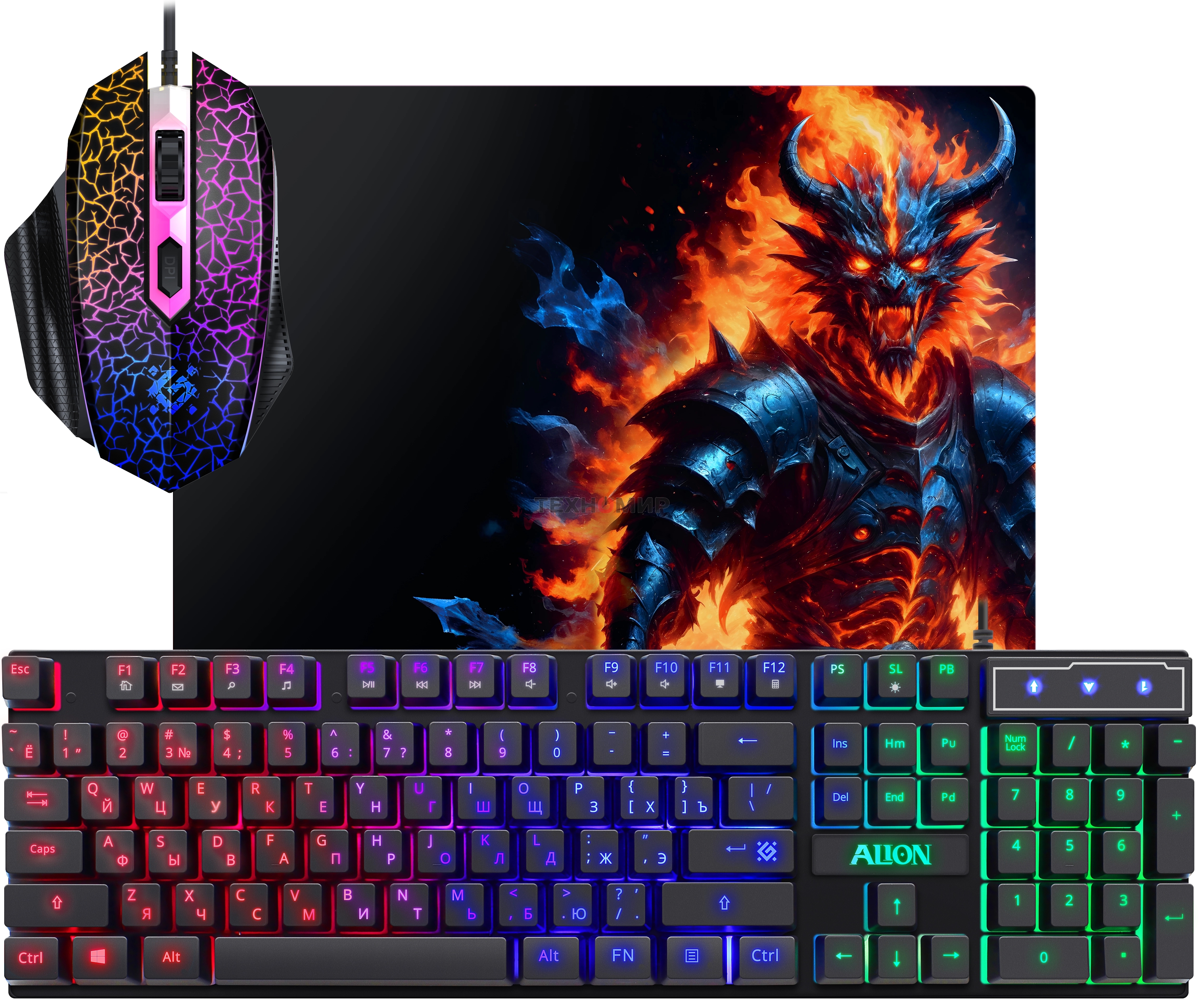 Комплект клавиатура+мышь Defender Alion GS-987 проводной, USB, 2400 DPI, чёрный