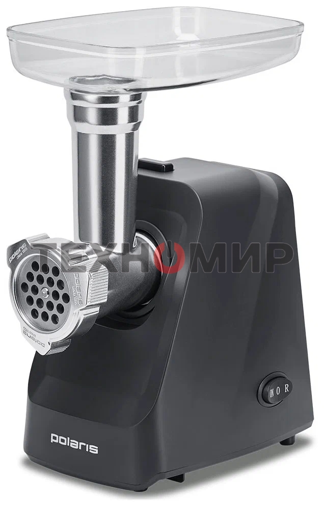 Мясорубка электрическая Polaris PMG 1855 RUS черный, 1800 Вт, 2.0 кг/мин, реверс, защита от перегрузки, насадки - 7