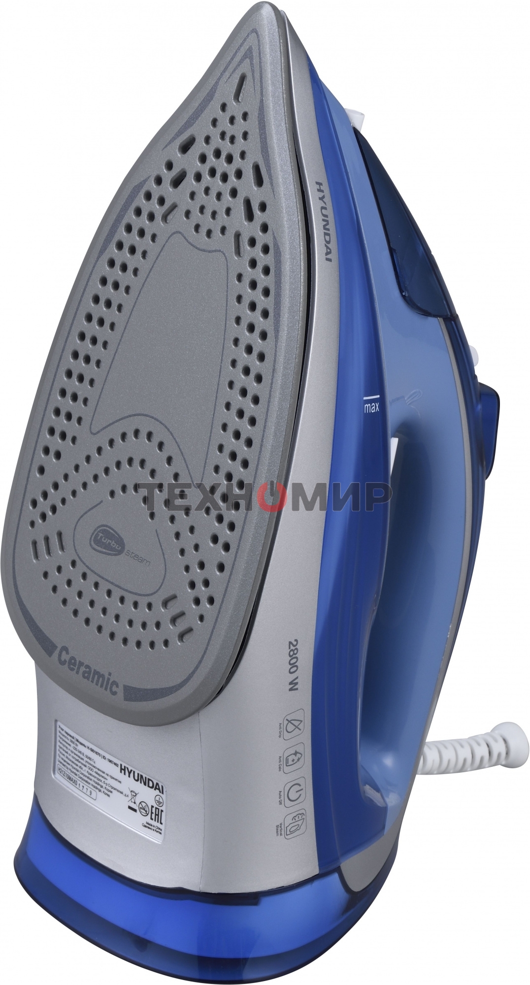 Утюг Hyundai H-SI01670 2800 Вт синий/золотистый