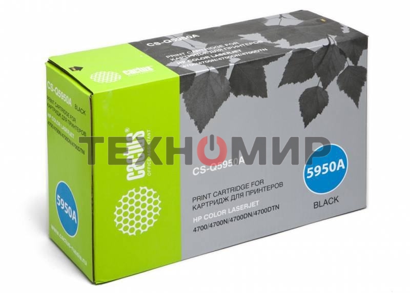Картридж лазерный Cactus CS-Q5950A черный (11000 стр) для HP Color LaserJet 4700