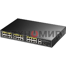 Коммутатор Cudy FS1026PS1, (L2) 24x100 Мбит/с 2x1 Гбит/с, 1SFP, 24PoE, 24PoE+ 300W, неуправляемый