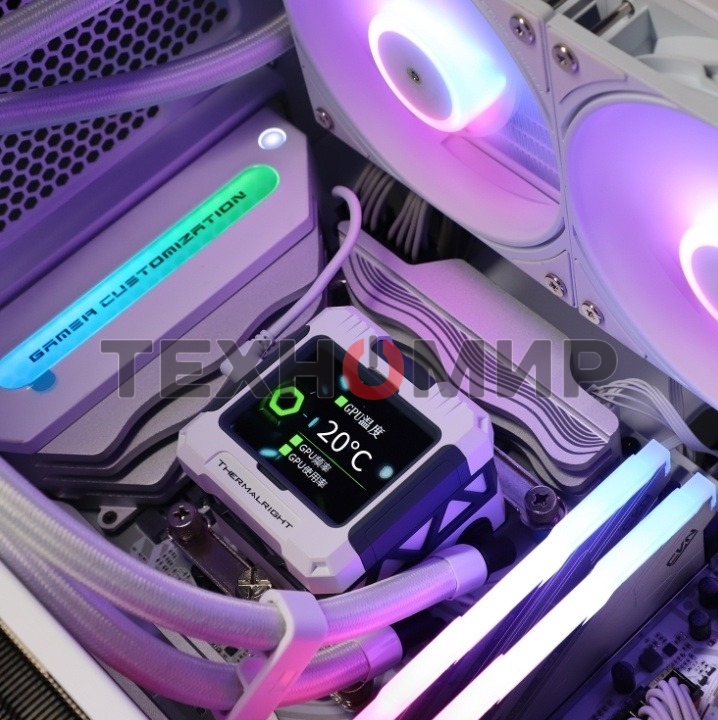Система жидкостного охлаждения Thermalright Frozen Warframe 360 ARGb Soc-AM5/AM4/1200/1700/1851 белый 4-pin 29.8dB Al LCD Ret (F-WFRAME-360-WH-ARGb)