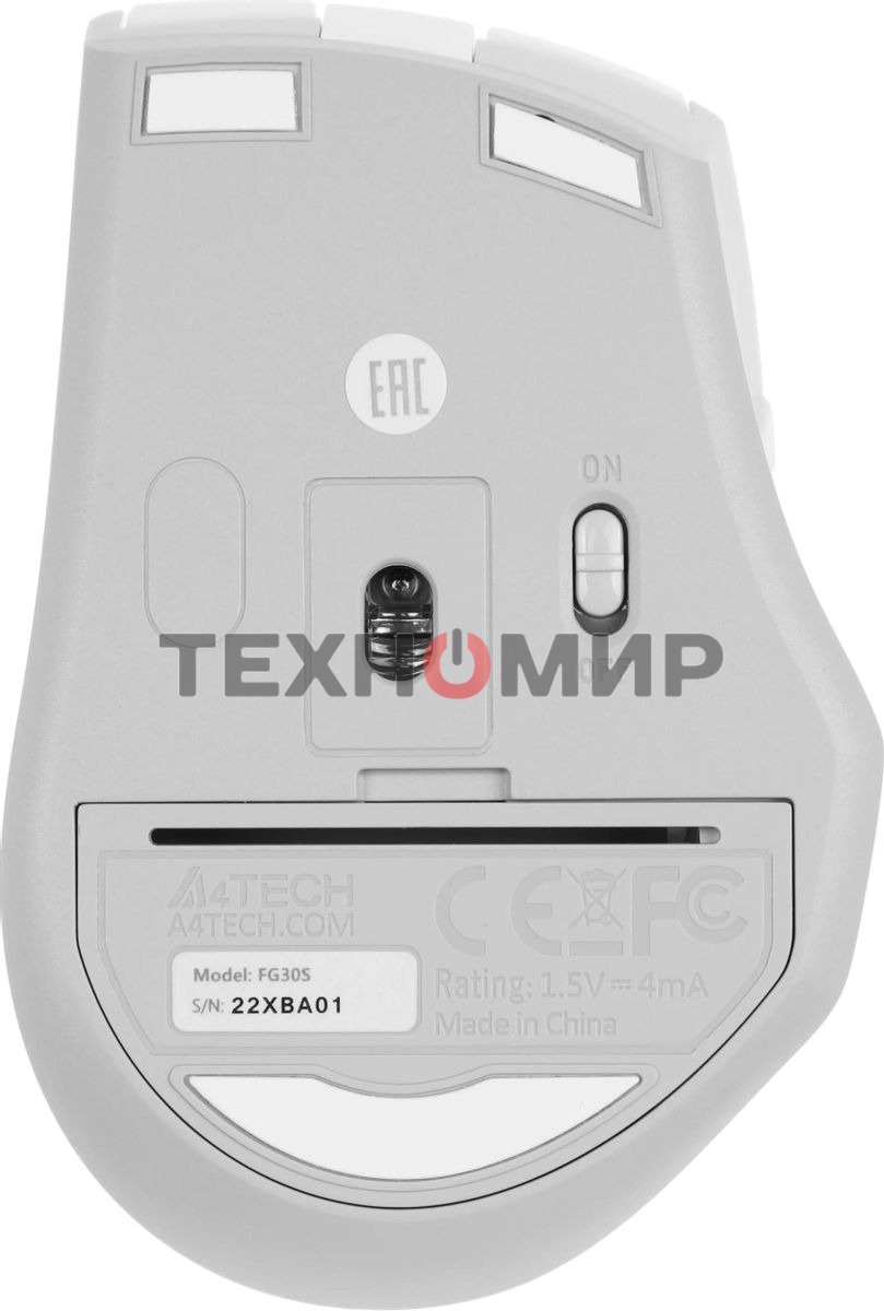 Мышь беспроводная A4Tech Fstyler FG30S белый/серый, 2000 dpi, радиоканал, USB, кнопки - 6
