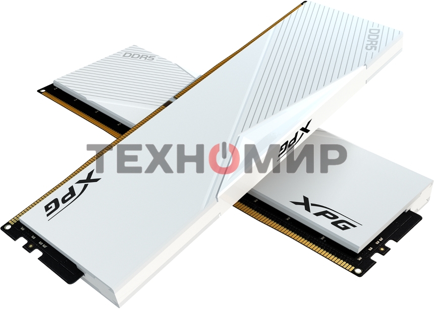 Оперативная память XPG Lancer, DDR5, 64GB (2x32GB), 6000MHz, CL30, DIMM, с радиаторами, белый