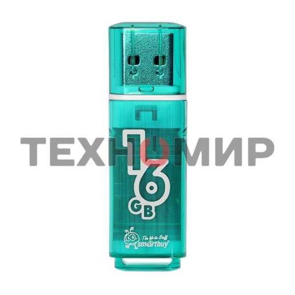 Флешка USB Smartbuy Glossy series Green (SB16GBGS-G), 16Gb, USB 2.0, R/W 25/15, зеленый