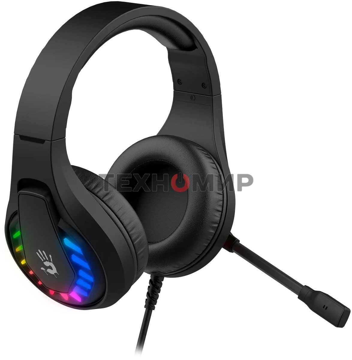 Гарнитура проводная с микрофоном A4Tech Bloody G230 черный 2м накладные USB оголовье (G230)