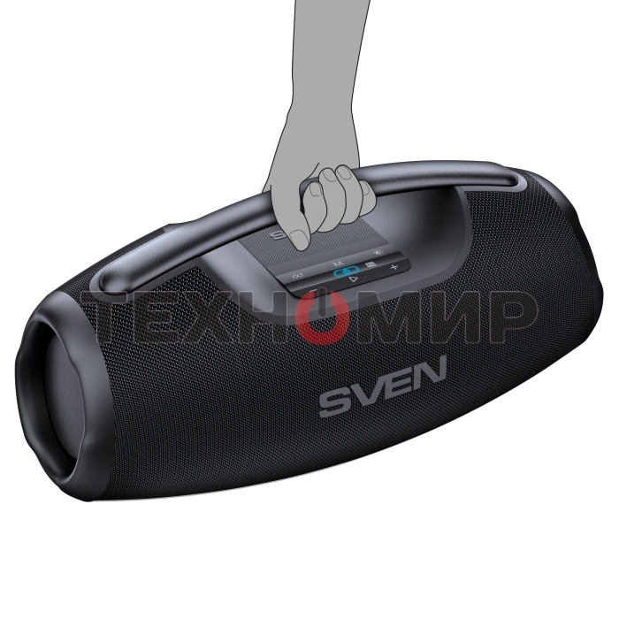 Портативная акустическая система SVEN PS-990, черный, 2.0, 2x90 Вт (RMS), IPx7, TWS, Bluetooth, USB, аккумулятор
