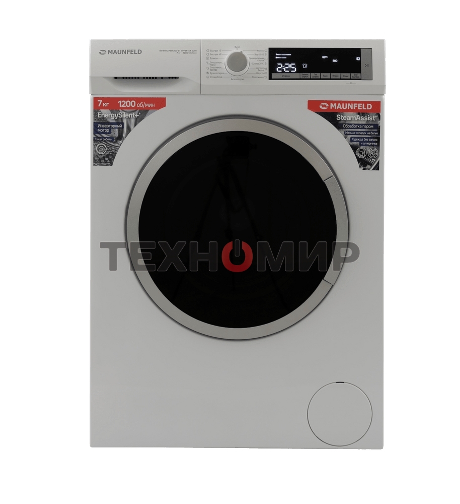 Стиральная машина с инвертором и паром MAUNFELD MFWM127WH200 ST INVERTER SLIM