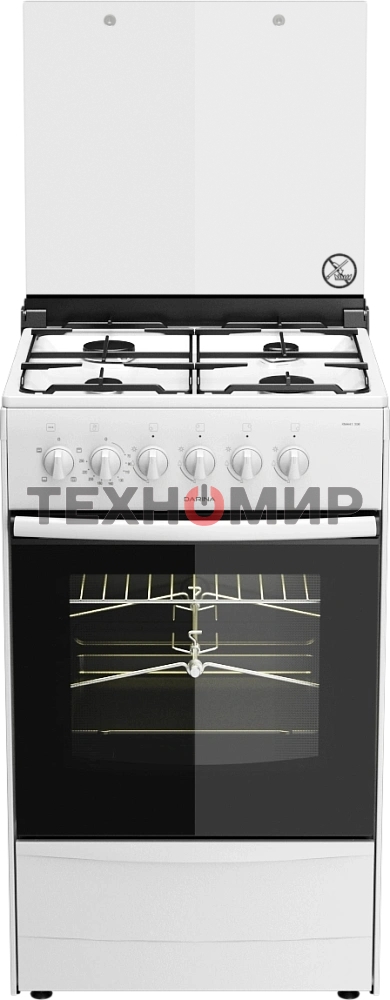 Плита комбинированная Darina 1B KM 441 306 W белый/черный, конфорок 4 шт, духовка 50 л, 50 см x 85 см x 53 см