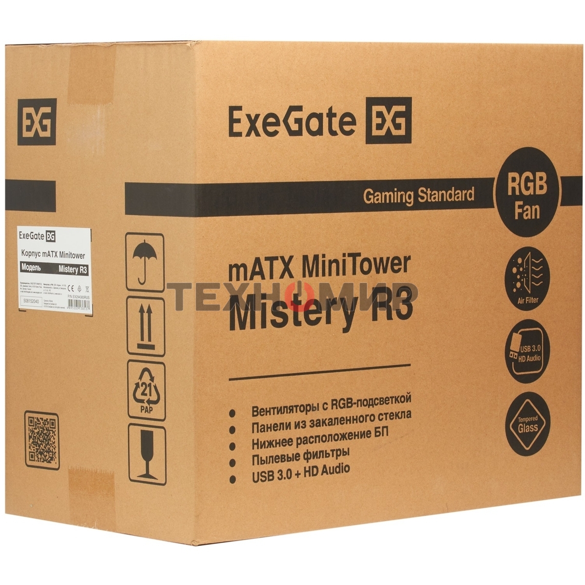 Компьютерный корпус Minitower ExeGate Mistery R3