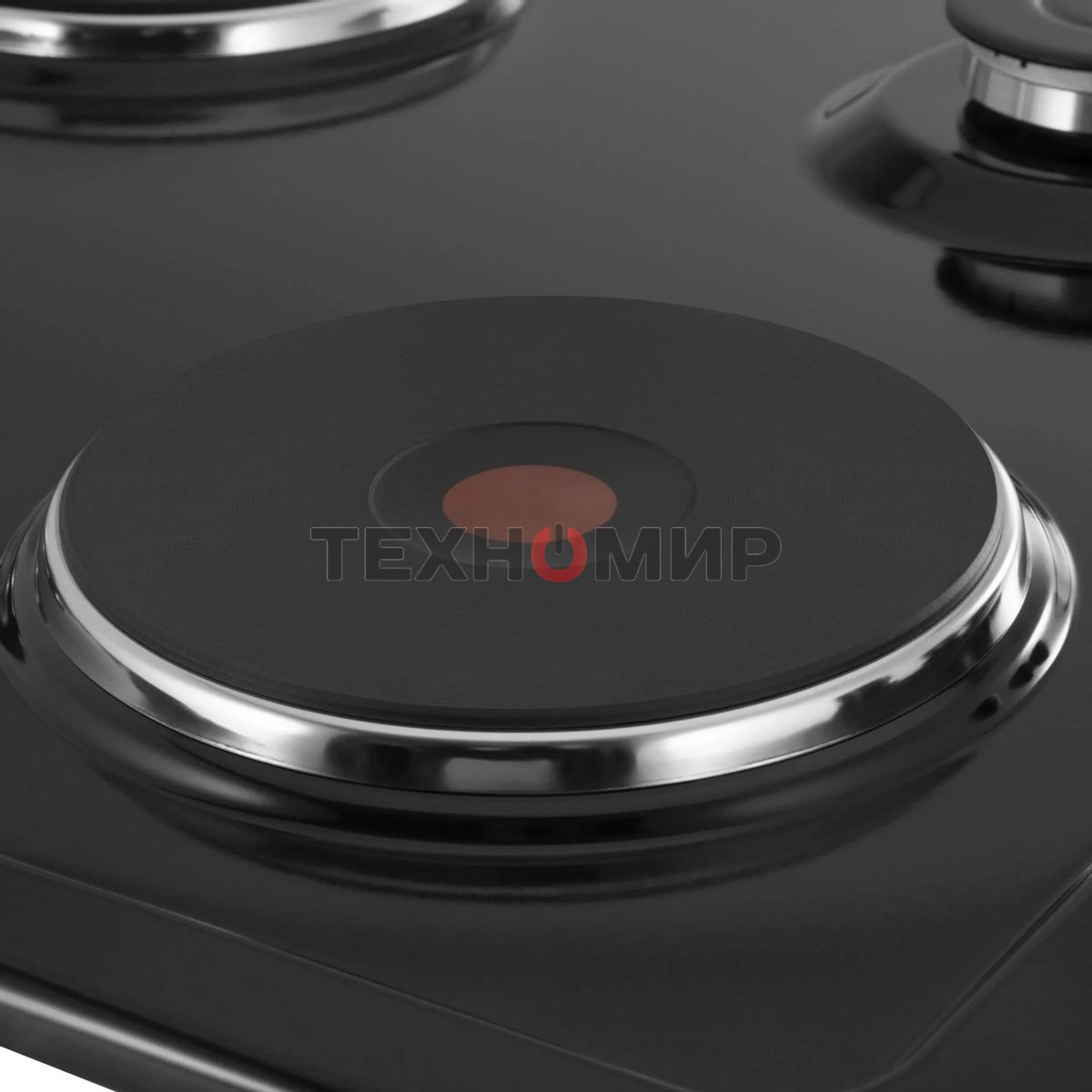 Комбинированная варочная панель Maunfeld EEHE.64.5EB/KG, 4 конфорки, эмалированная сталь, черный