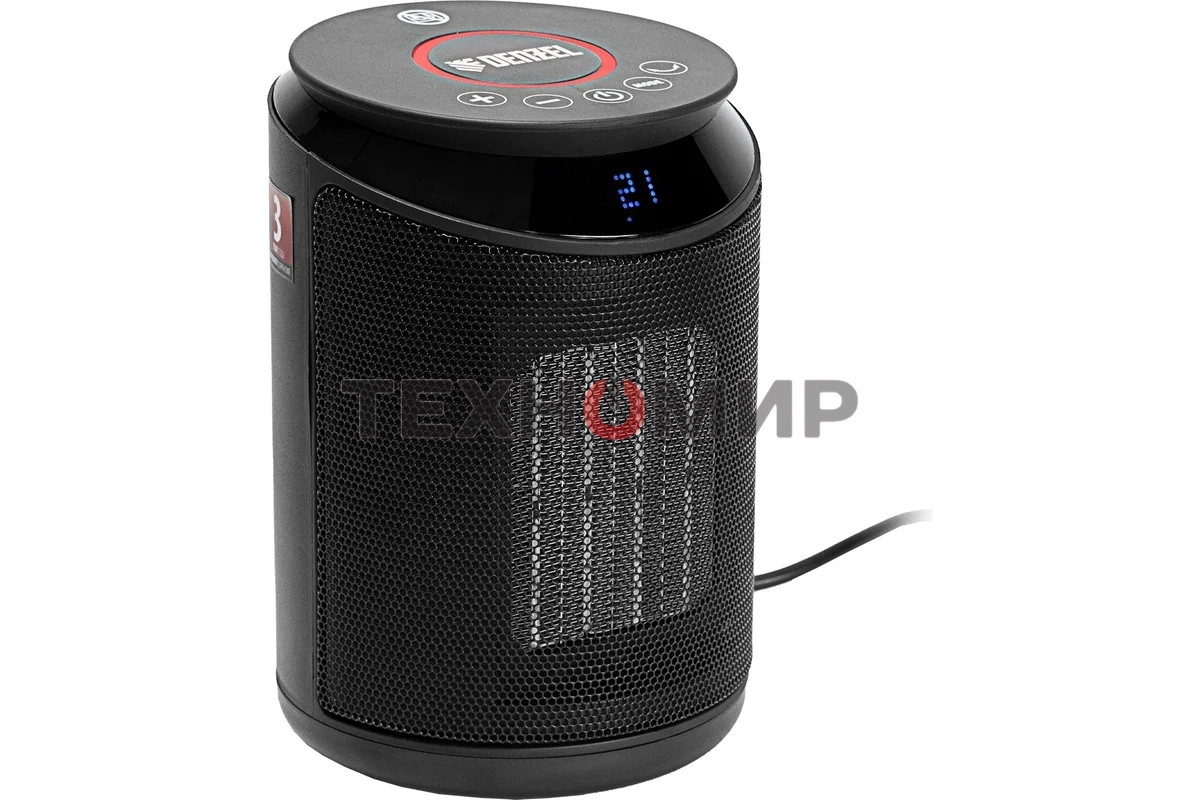 Тепловентилятор керамический Denzel DTFC-2000, 1000/2000 Вт, 20 м2, пульт, 3 режима, термостат