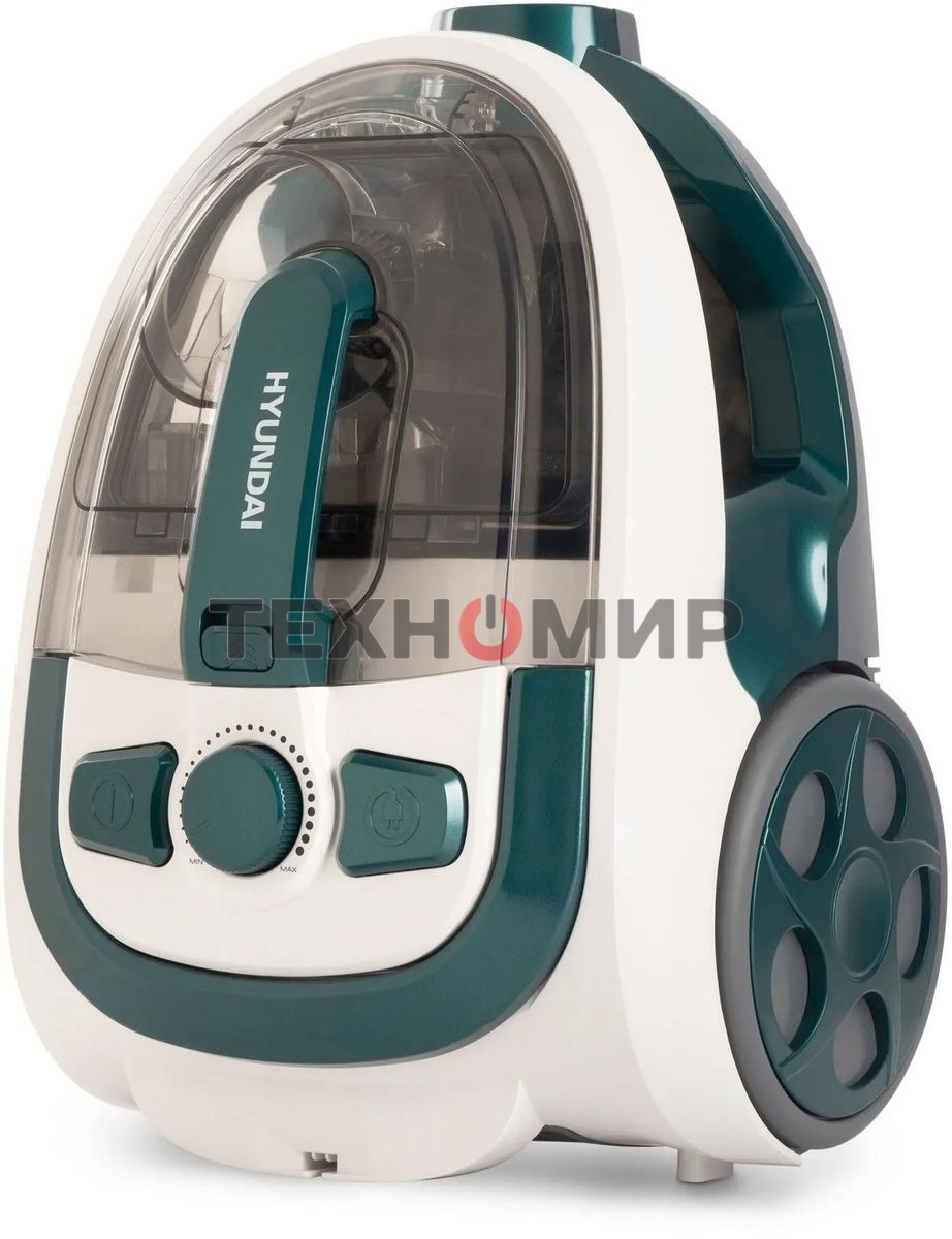 Пылесос Hyundai HYV-C3500 белый/бирюзовый, 380/2220 Вт, уборка сухая, пылесборник контейнер 2.5 л