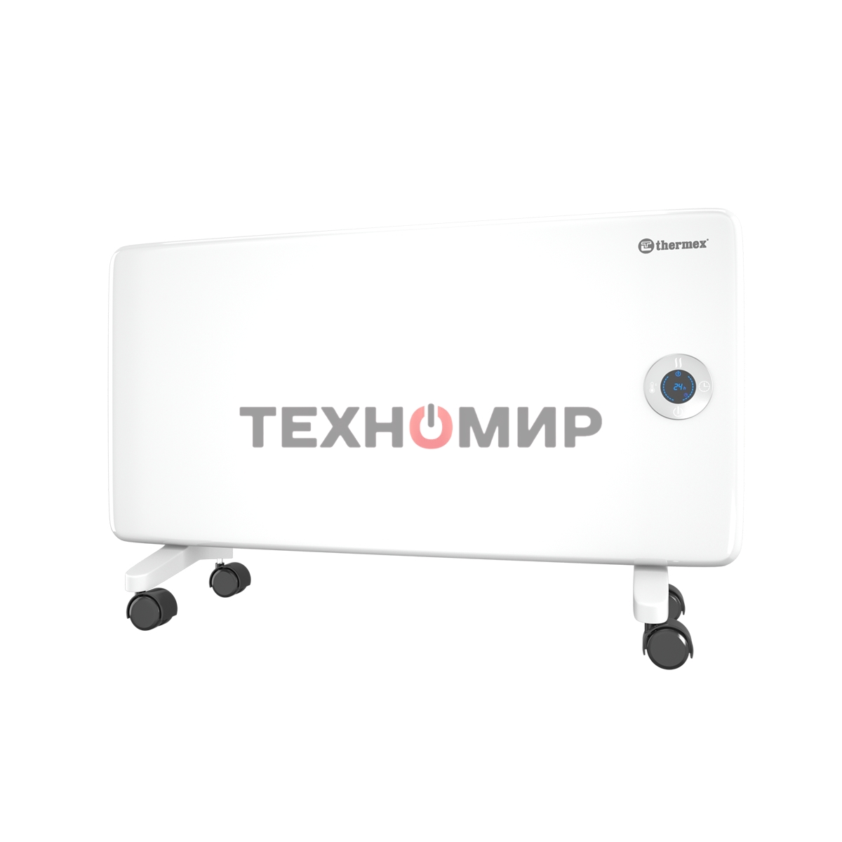 Конвектор электрический Thermex Frame 1500E белый, 1500 Вт, 20 м2, термостат, дисплей