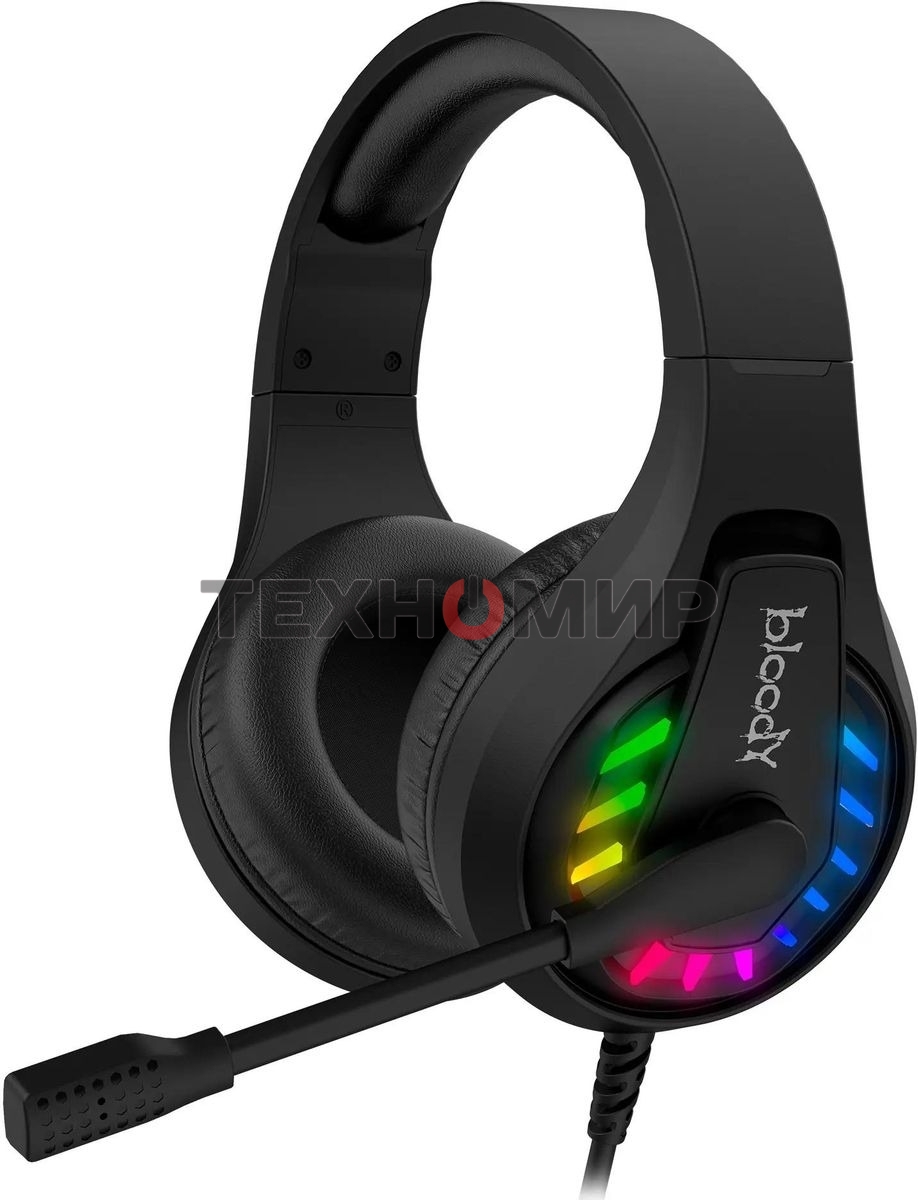 Гарнитура проводная с микрофоном A4Tech Bloody G230 черный 2м накладные USB оголовье (G230)