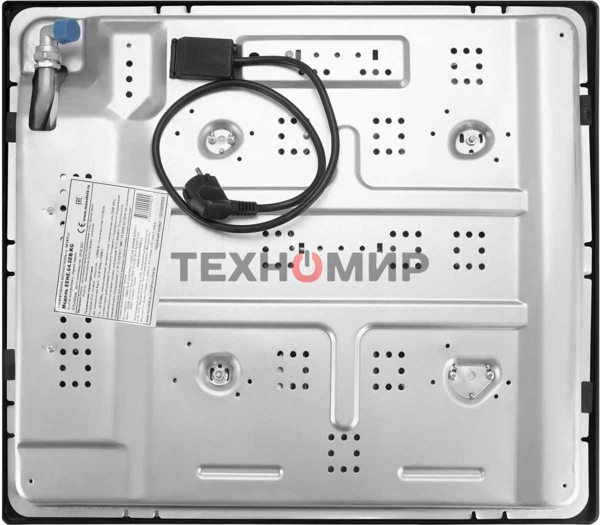 Комбинированная варочная панель Maunfeld EEHE.64.5EB/KG, 4 конфорки, эмалированная сталь, черный
