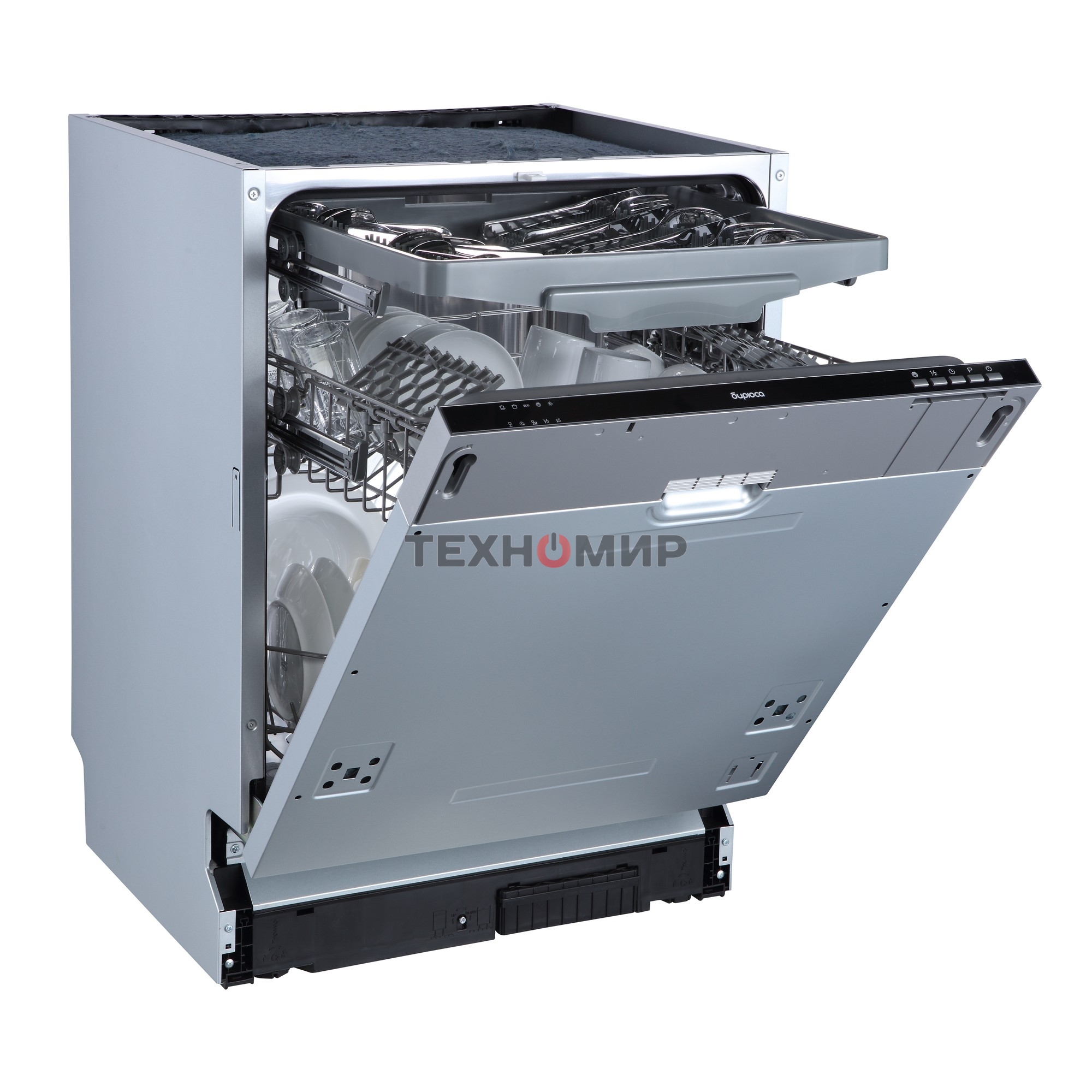 Встраиваемая посудомоечная машина Бирюса DWB-614/6, черный, 59.8 см, 14 компл., 47 дБ, класс A++