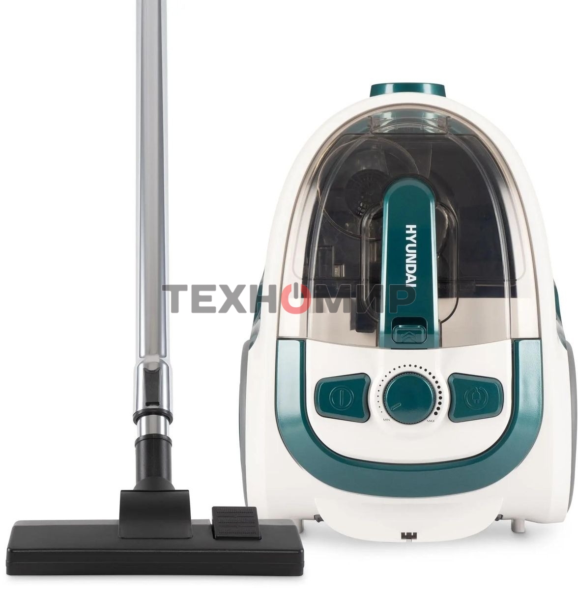 Пылесос Hyundai HYV-C3500 белый/бирюзовый, 380/2220 Вт, уборка сухая, пылесборник контейнер 2.5 л