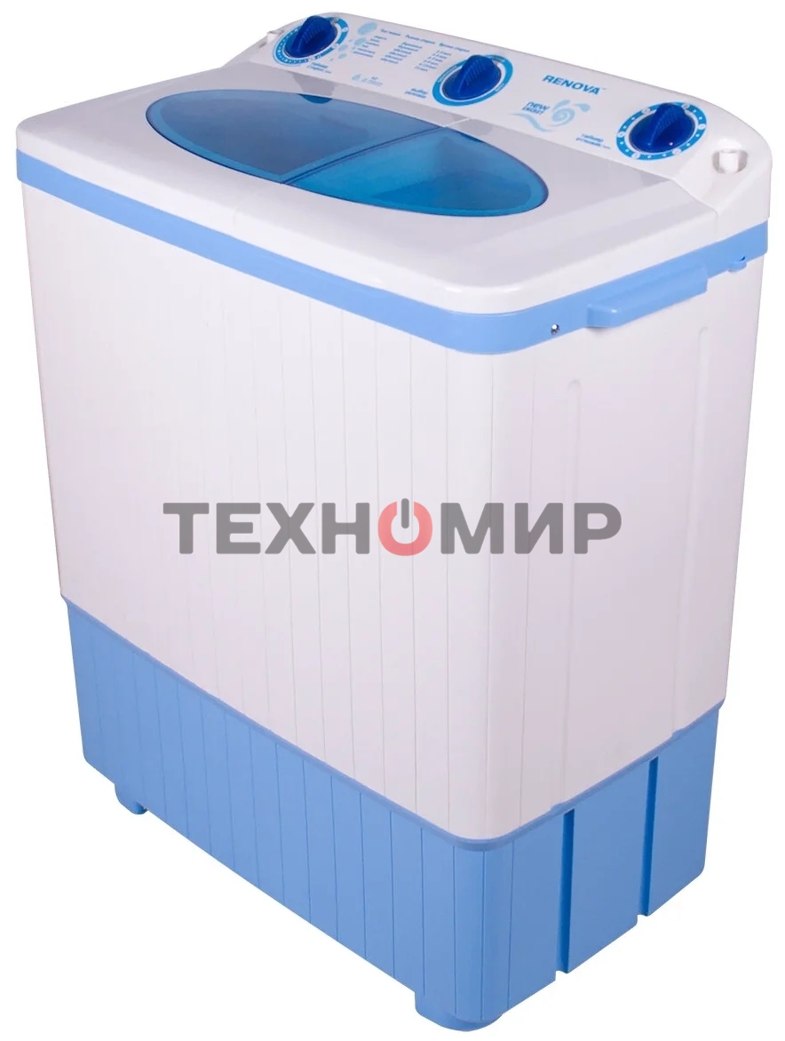 Стиральная машина Renova WS-60PT/РЕТ белый/голубой, загрузка вертикальная 4.5 кг, 1350 об/мин, класс: А+