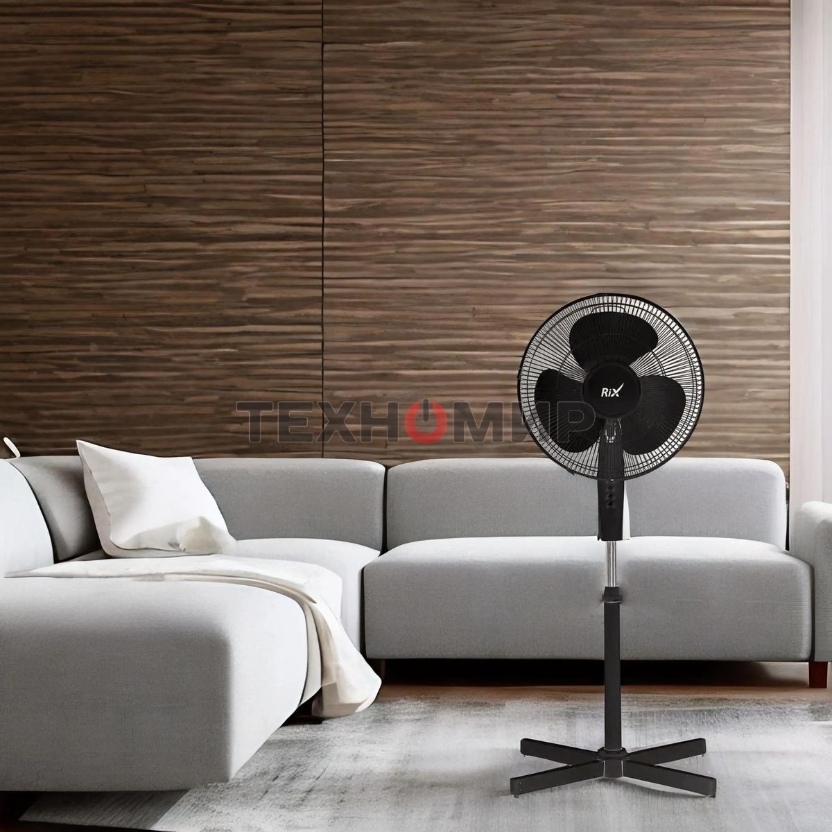 Вентилятор бытовой напольный Rix RSF-3000B, черный