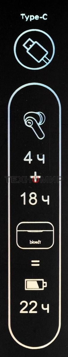 Наушники TWS A4Tech Bloody M30 черный, вкладыши, Bluetooth