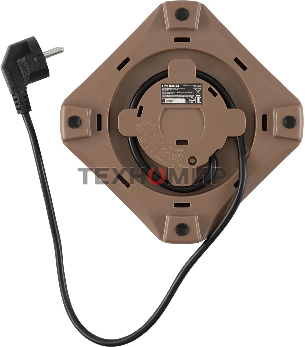 Чайник электрический Hyundai HYK-S2043 0,6 л, 1000 Вт, кремовый/коричневый