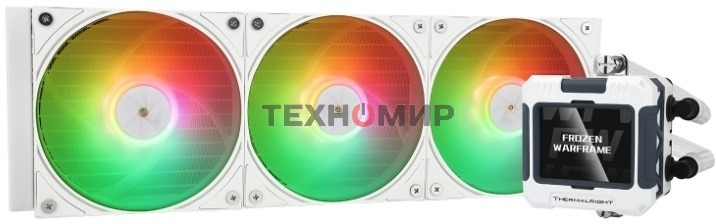 Система жидкостного охлаждения Thermalright Frozen Warframe 360 ARGb Soc-AM5/AM4/1200/1700/1851 белый 4-pin 29.8dB Al LCD Ret (F-WFRAME-360-WH-ARGb)
