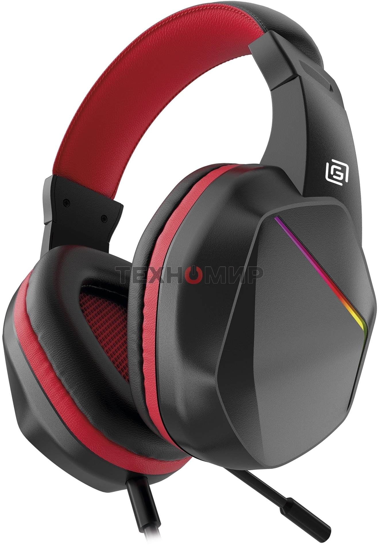 Наушники с микрофоном Оклик HS-L335G черный 2.2м мониторные USB оголовье (1972582)