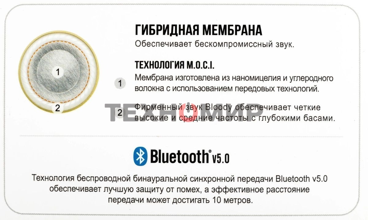 Наушники TWS A4Tech Bloody M30 черный, вкладыши, Bluetooth