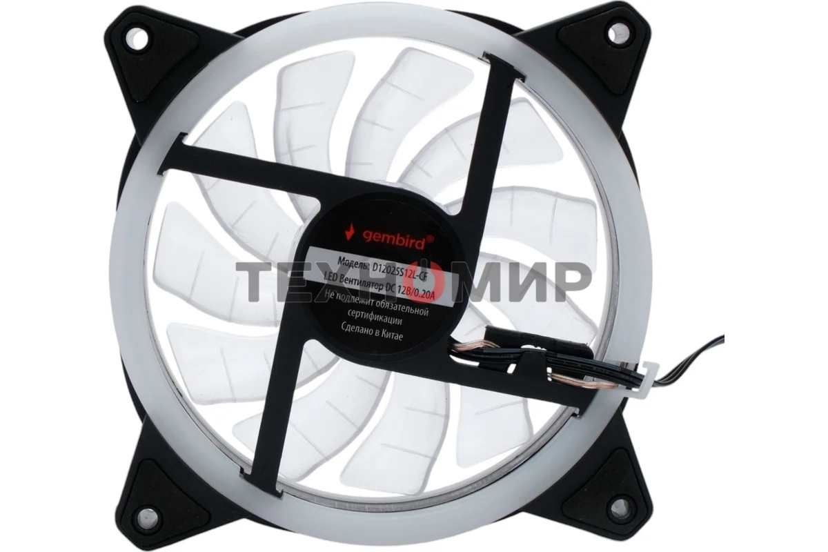 Вентилятор для корпуса Gembird черный, 120 мм, 1200 об/мин, 20.5 дБ, 3 pin
