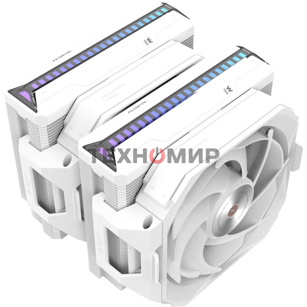 Кулер для процессора Alseye W700-W(USA) белый, 120 мм, алюминий/медь, 2200 об/мин, 35.3 дБ, 4 pin, 230 Вт, 159 мм