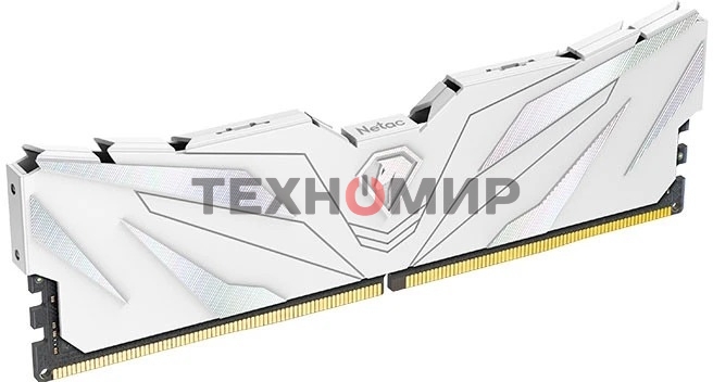 Оперативная память Netac Shadow II, DDR5, 16Gb (1x16 GB), 6000 MHz, CL38, DIMM, радиатор, белый