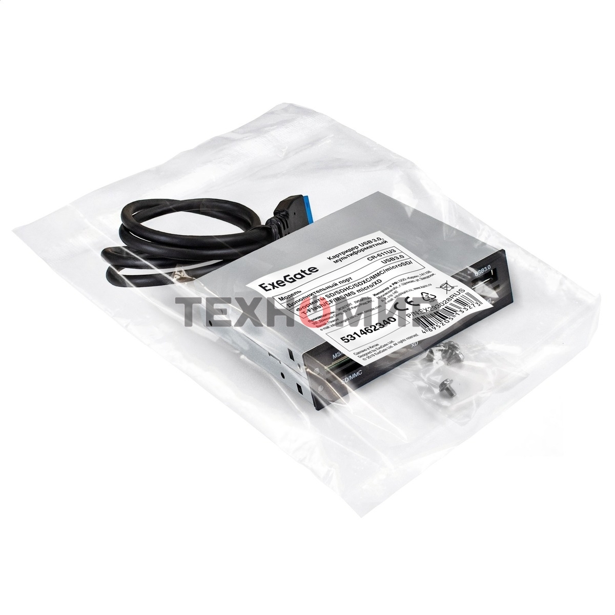 Кард-ридер ExeGate CR-415/черный/CF/SD/MMC/MS/MS Duo/MS Pro/T-Flash/USB 2.0/металл