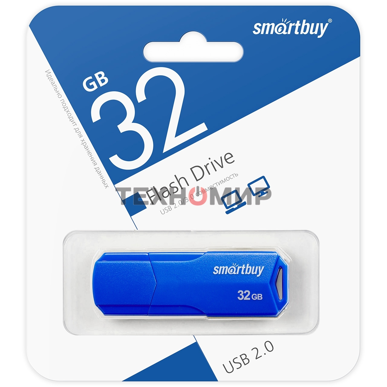 Флешка USB Smartbuy R/W 32Gb CLUE Blue (SB32GbCLU-BU)
