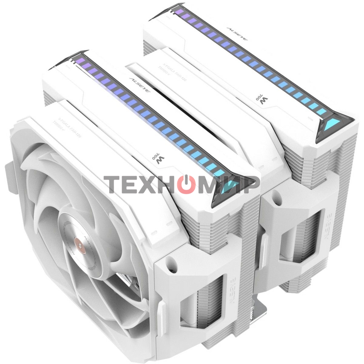 Кулер для процессора Alseye W700-W(USA) белый, 120 мм, алюминий/медь, 2200 об/мин, 35.3 дБ, 4 pin, 230 Вт, 159 мм