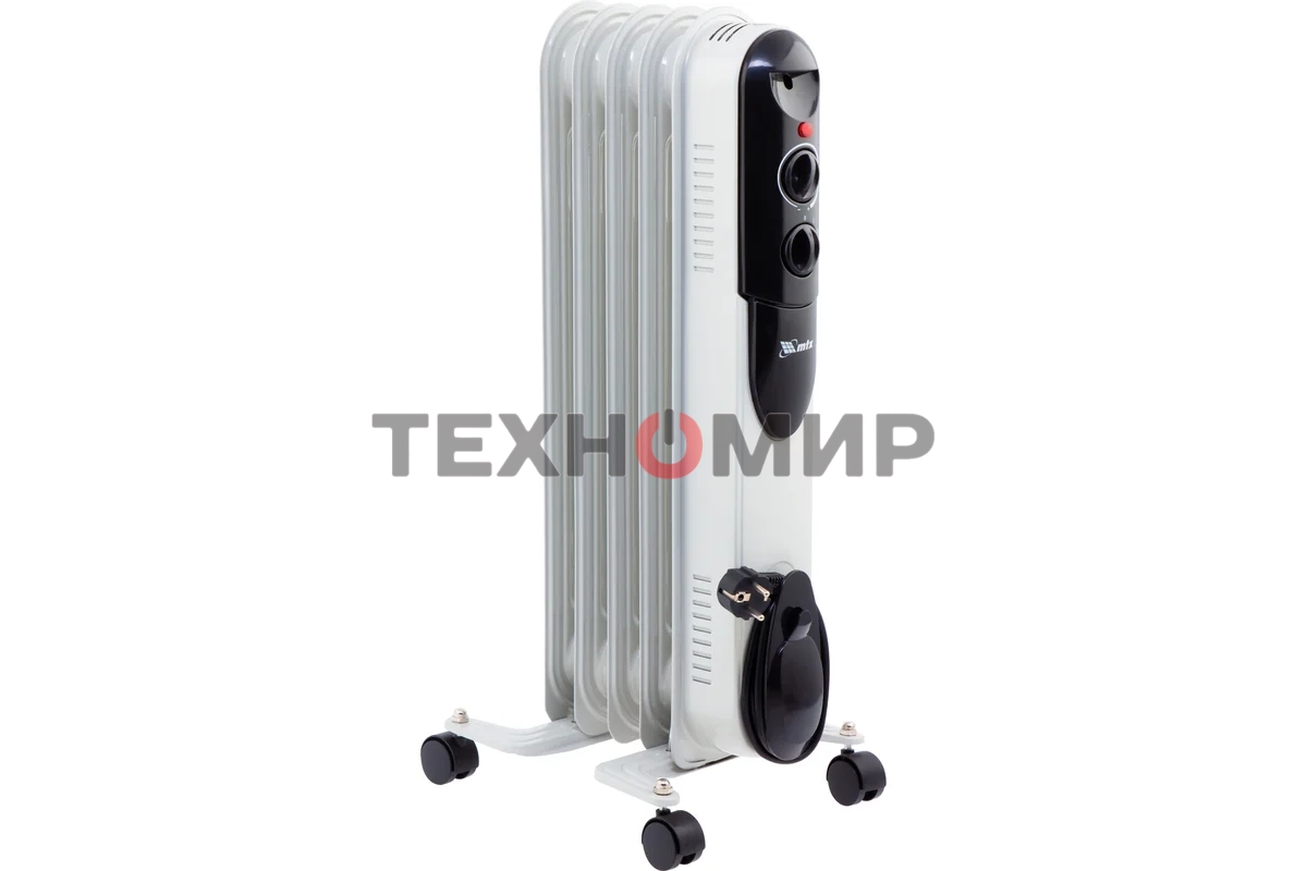 Обогреватель масляный MTX OCH-1000, белый, 1000 Вт, 15 м2, термостат