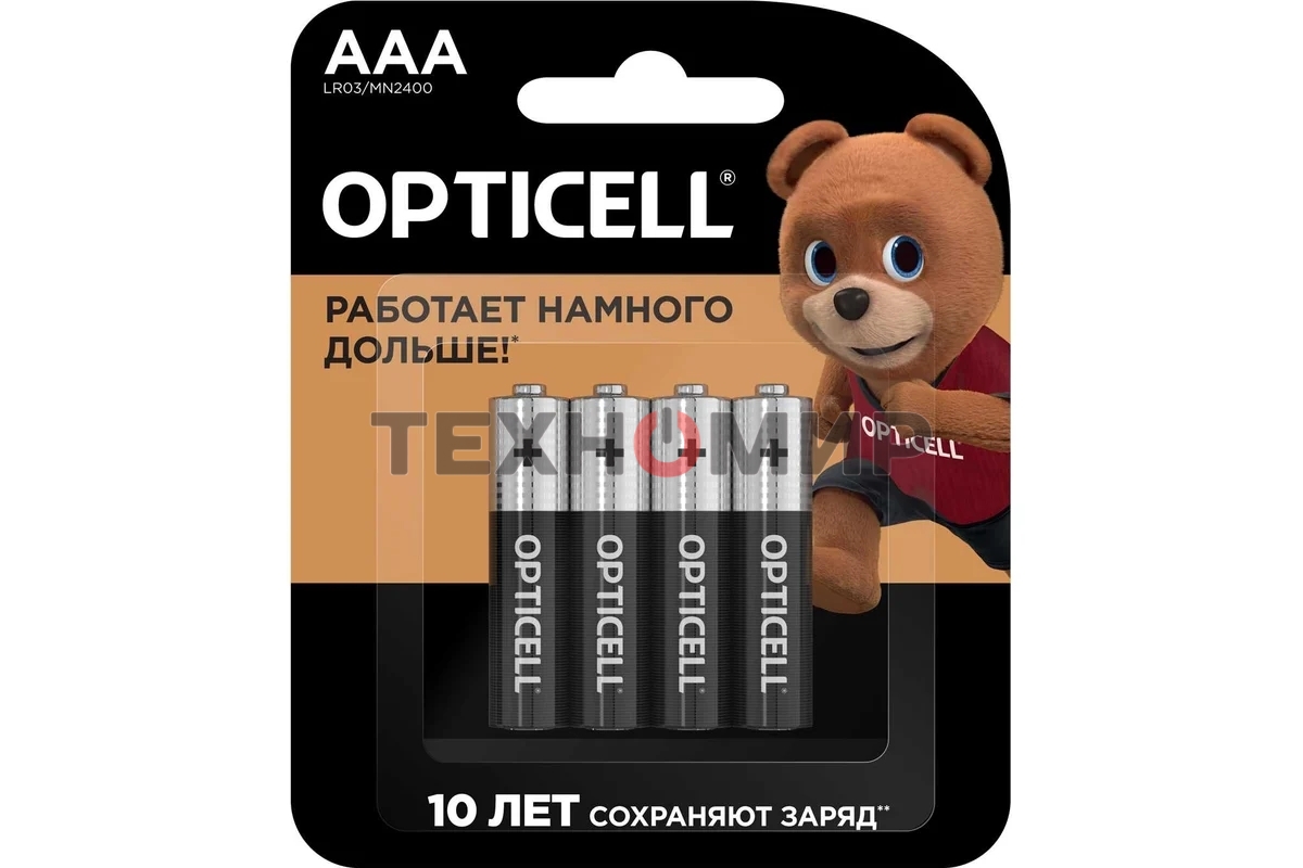 Элемент питания алкалиновый AAA/LR03 (блист. 4шт) Basic Opticell 5051002