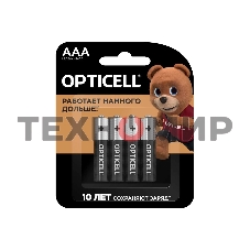 Элемент питания алкалиновый AAA/LR03 (блист. 4шт) Basic Opticell 5051002