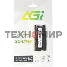 Оперативная память AGI Premier, DDR4, 8GB (1x8GB), 3200 MHz, CL22, без радиатора, SO-DIMM