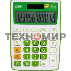 Калькулятор настольный Deli E1238/GRN зеленый 12-разр.