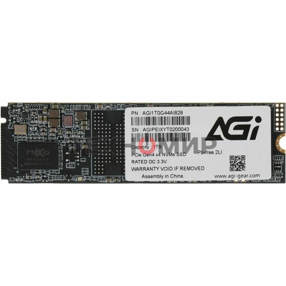 Накопитель SSD AGI AI828 PCIe Gen.4 1Tb RETAIL-Color Box