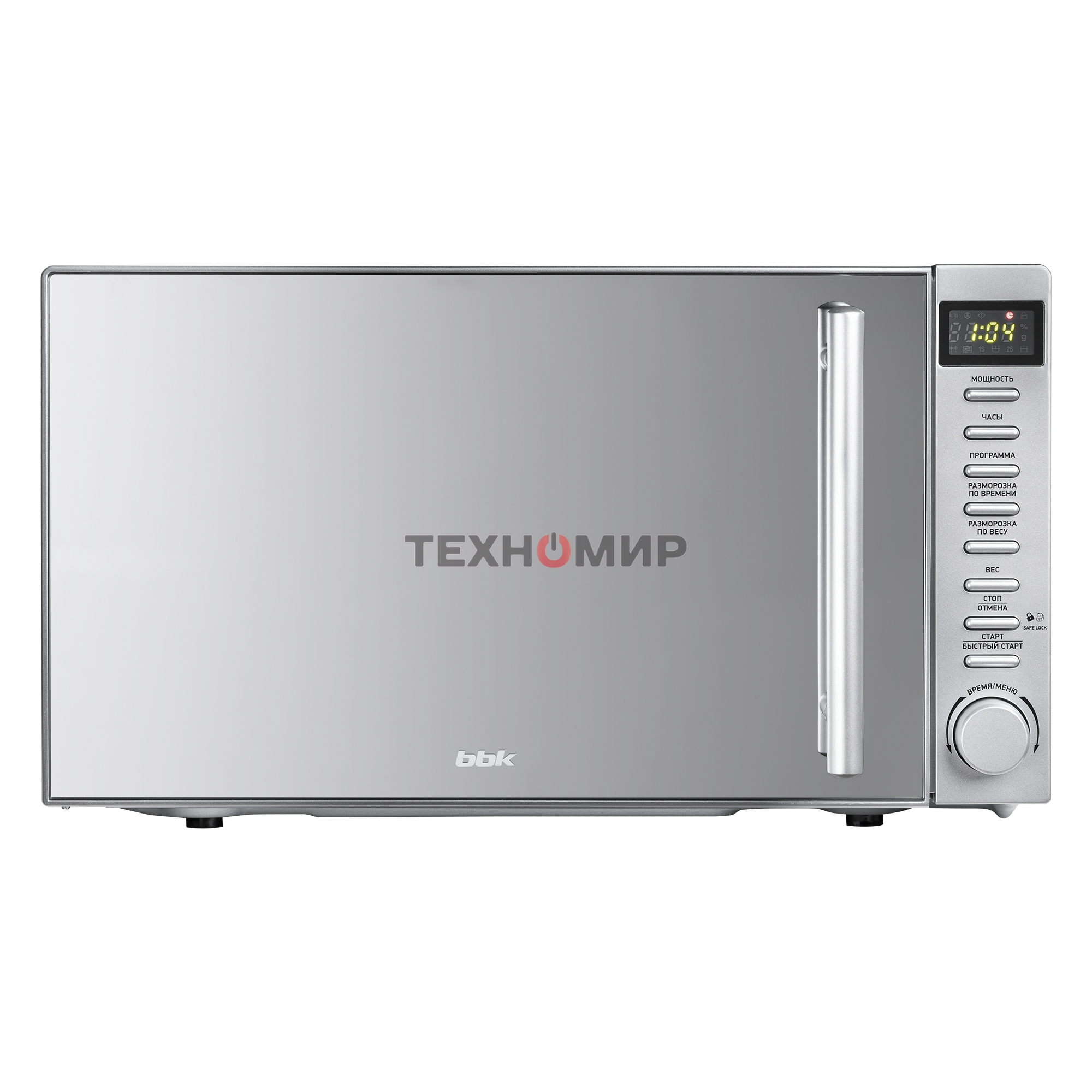 Микроволновая печь BBK 20MWS-721T/BS-M серебристый, 20 л, 700 Вт, переключатели - кнопки, поворотный механизм