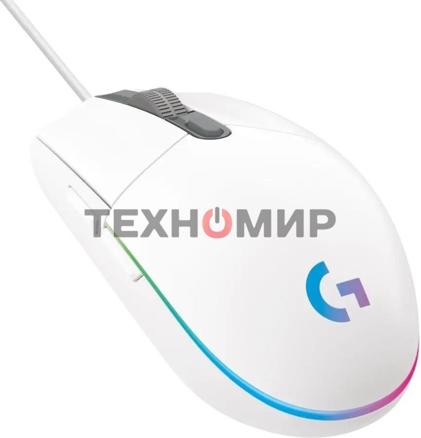 Мышь проводная Logitech G102 LIGHTSYNC белый, 8000 dpi, USB, кнопки - 6