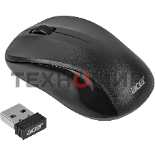 Мышь беспроводная Acer OMR302 черный, 1200 dpi, радиоканал, USB, кнопки - 3