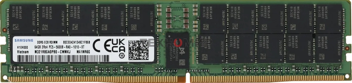 Оперативная память Samsung, DDR5, 64GB (1x64GB), 5600MHz, CL46, ECC, RDIMM, OEM