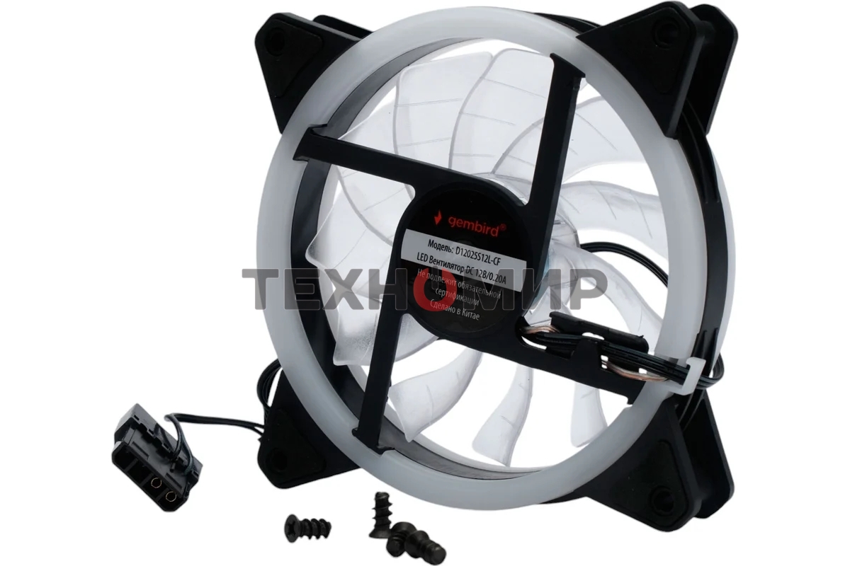 Вентилятор для корпуса Gembird черный, 120 мм, 1200 об/мин, 20.5 дБ, 3 pin