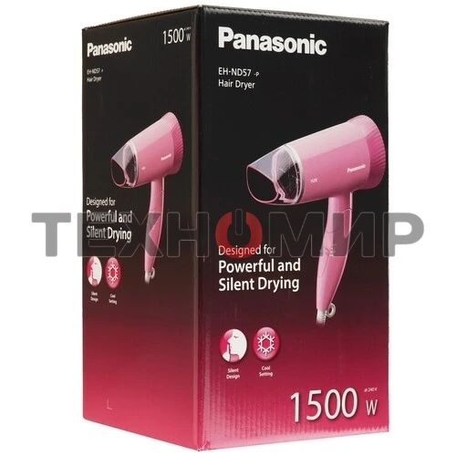 Фен Panasonic EH-ND57-P615 розовый, 1500 Вт, компактный