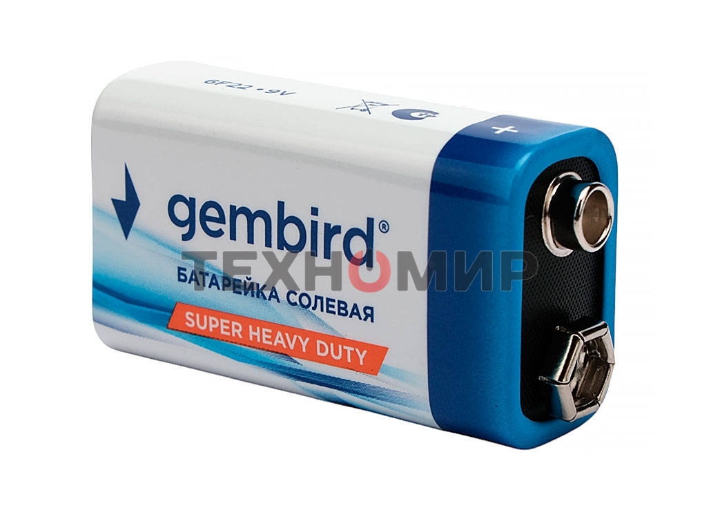 Батарейки солевые Gembird Gb-6F22-6B, тип Крона(6F22), 6шт, коробка