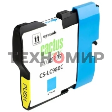 Картридж струйный Cactus CS-LC980C голубой (16 мл) для Brother DCP-145C/165C MFC-250C/290C