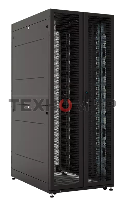 Шкаф серверный ПРОФ напольный 42U (800 1200) двери двойные перф. 2 шт., черный, в сборе